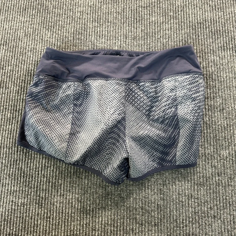 Nike Womens Dri-FIT Running Shorts Medium Grey Geometric Pattern Liner
